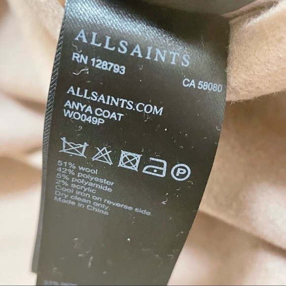ALLSAINTS Anya Wool-blend Coat In Quartz Pink Pockets 2 Buttons NWT $525 - Picture 11 of 12
